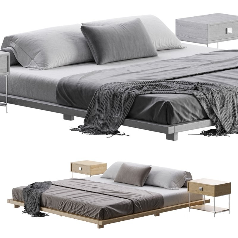 Japanese Style King Low Bed Image 1