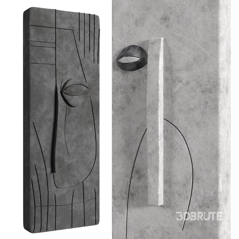 Minimalist Abstract Face Relief Wall Sculptures Image 3