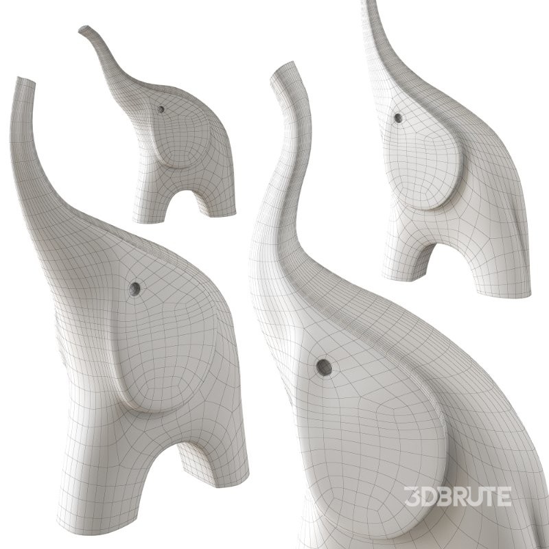 Cute Elephant wooden figurine Image 4