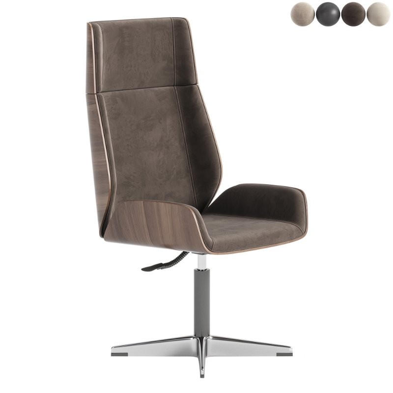Black Leather Modern Home Office Chair Image 1