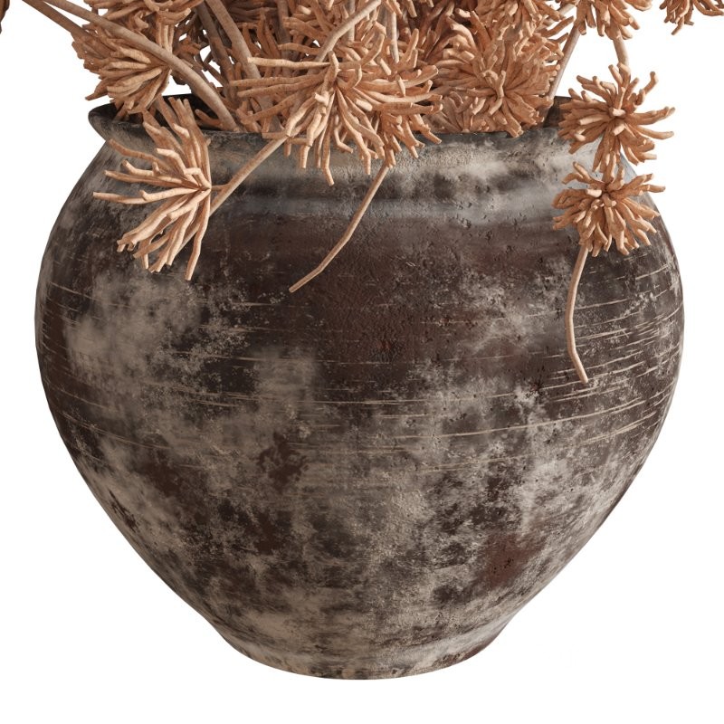 Faux Autumn Branches Rustic Ceramic Vase Image 5