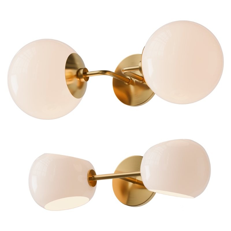 Minimalist Globe Sconce and Xaviero Glass Vanity Light Image 1