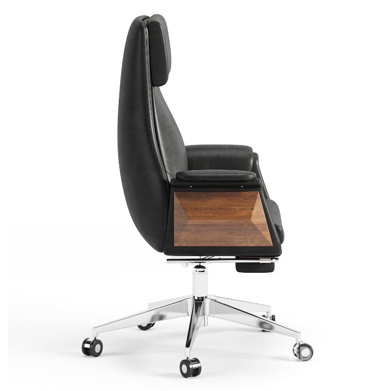 Back Adjustable Swivel Black Executive Chair Image 2