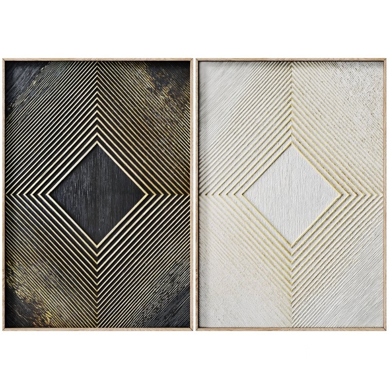 Decorative 3D Art Relief Panel 151 Set Image 2