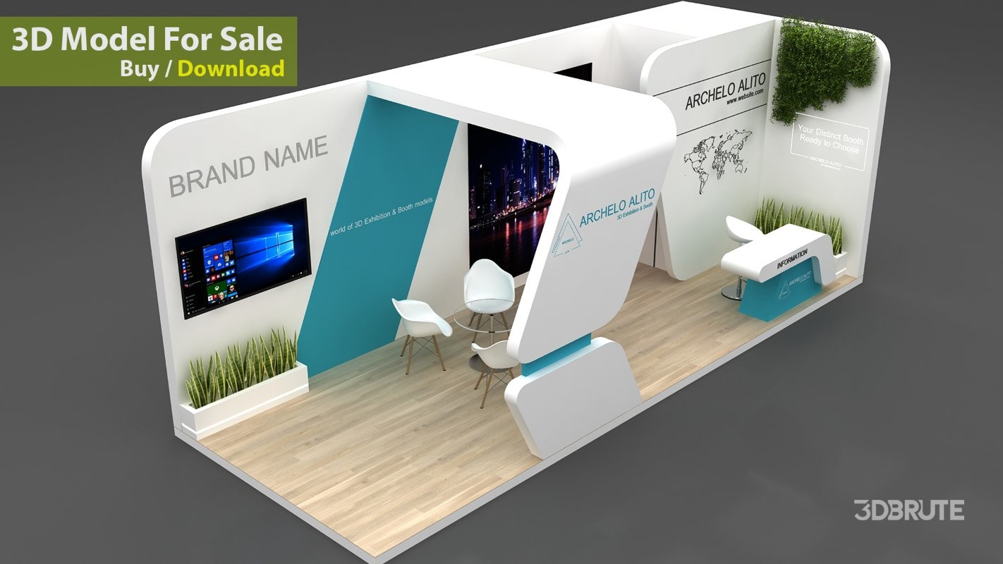 3d model exhibition minimal Image 6