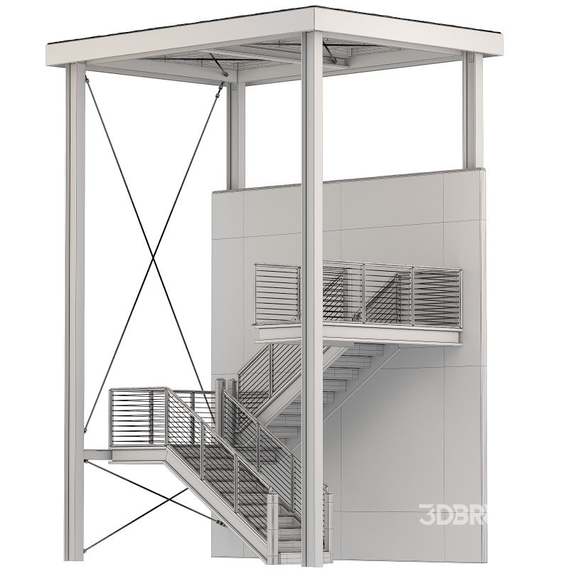 Snowy Factory Staircase Image 3
