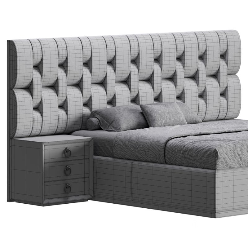 Contemporary Black Wood Queen Bed Image 12