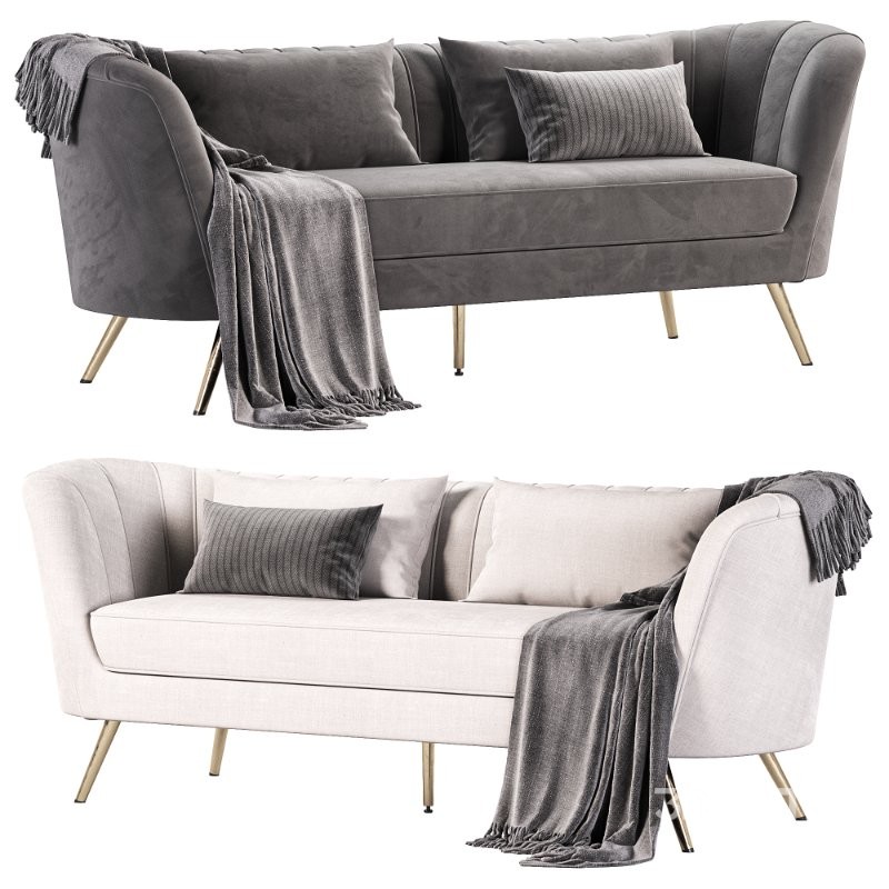 Meridian Furniture Margo Grey Velvet Sofa Image 2
