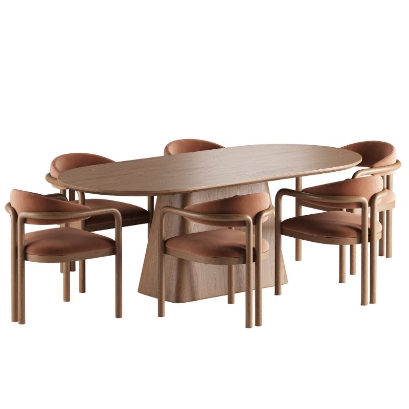 Palermo Fabric Dining Chair and Thorsten Dining Table Image 5