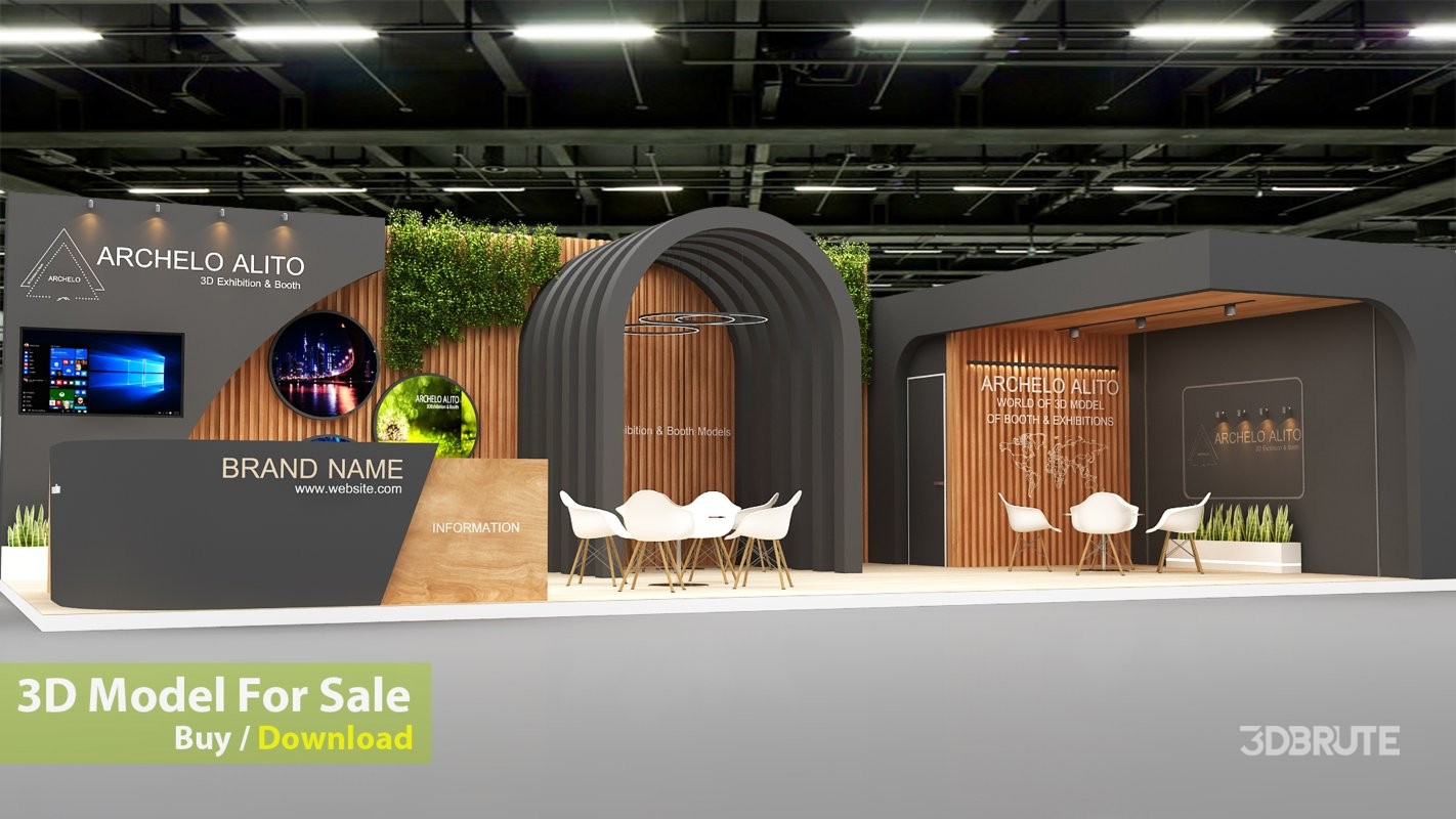 exhibition 3d model minimal Image 3