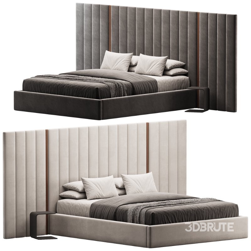 Summerton Murmur White Fabric King Bed – Toffee Brown Ash Image 1