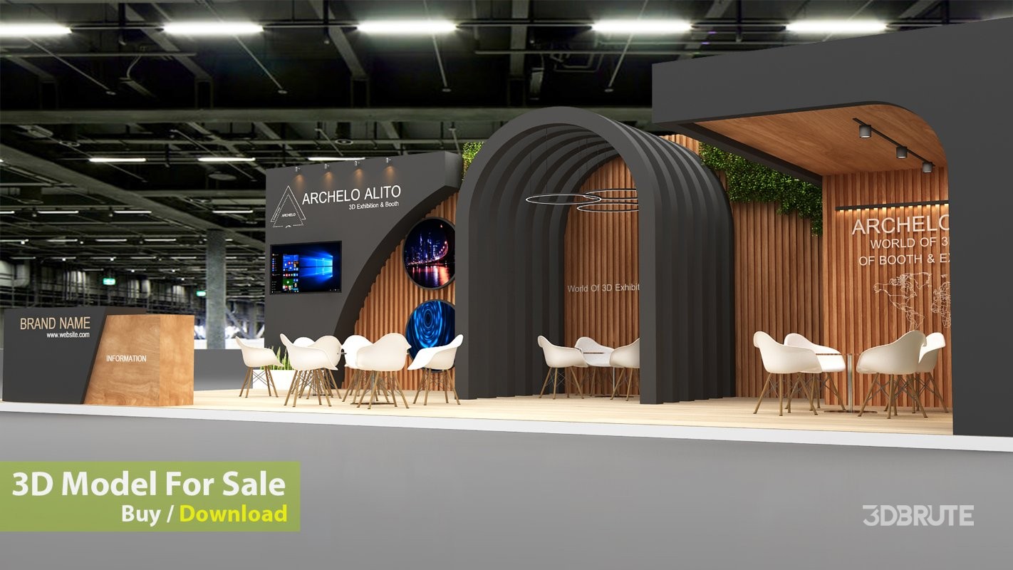 exhibition 3d model minimal Image 2