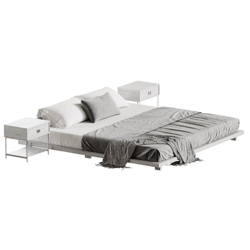 Japanese Style King Low Bed Image 5