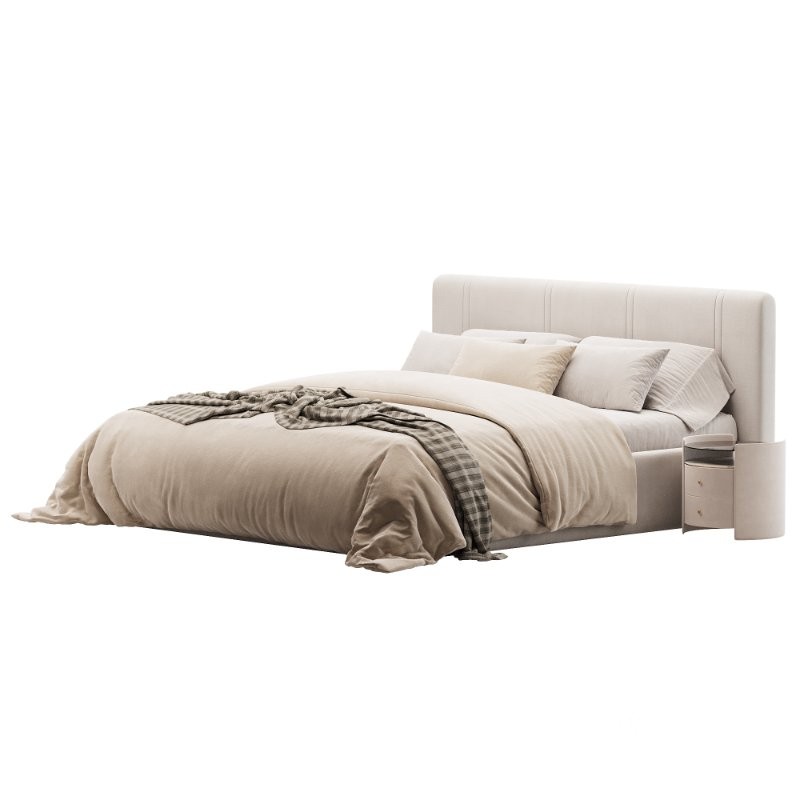 White eco leather bed Image 4