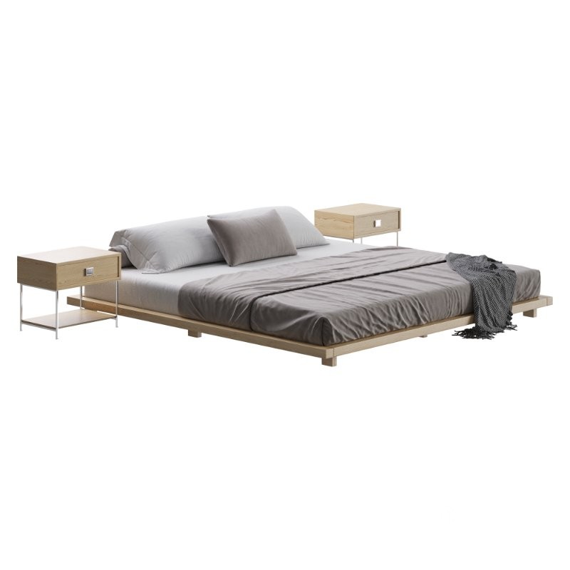 Japanese Style King Low Bed Image 2