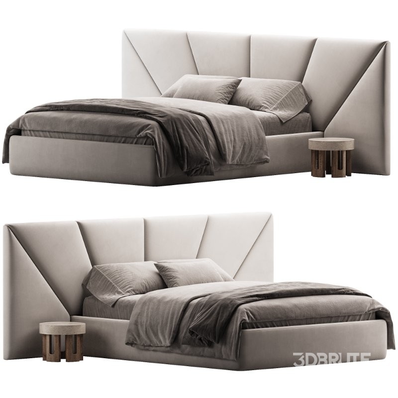 Cama de Casal Flores Bege Image 1