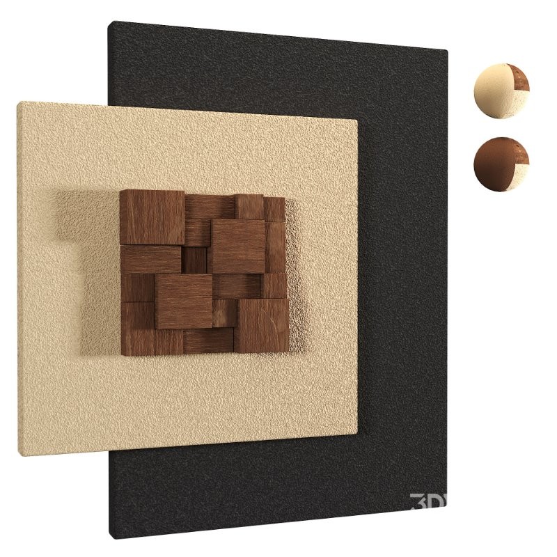 Abstract Square Wall Decor Wooden Cubes Image 4