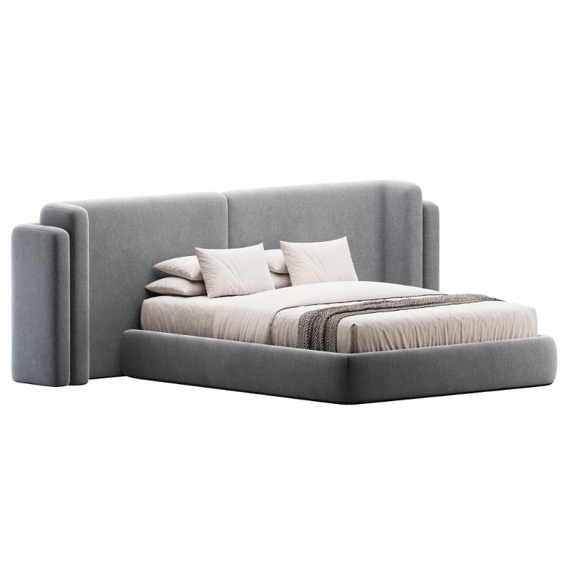 Clementine Dove Grey Woven Fabric Queen Bed Image 2