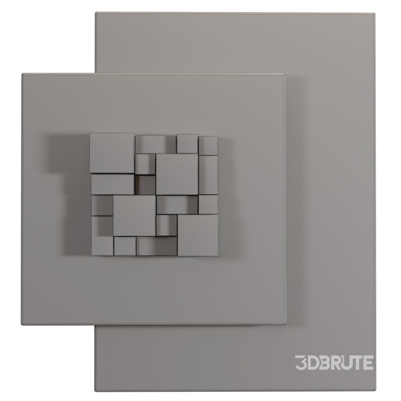 Abstract Square Wall Decor Wooden Cubes Image 1