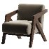 Simple Solid Color Arm Chair with Cushion Back and Light Gray - Thumbnail 4