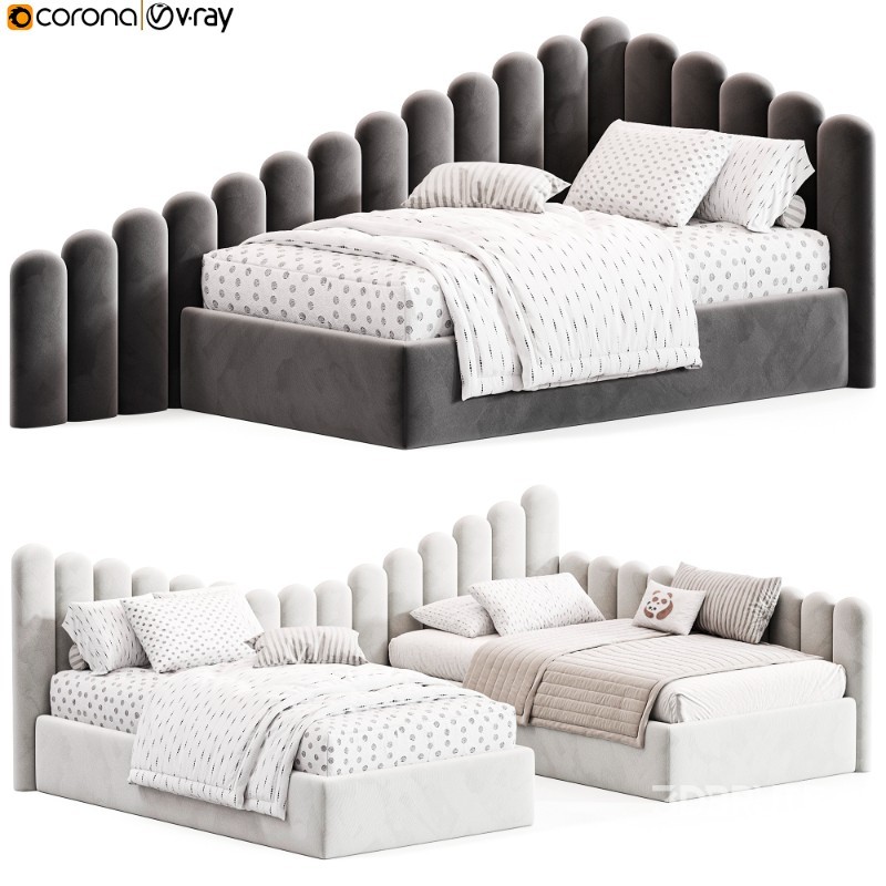 Corner bed Savoyardi kids backrest ladder By Sensorsleep Image 1