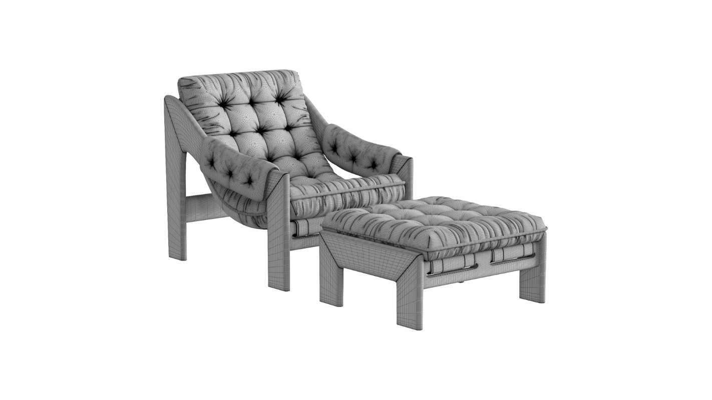 Four Hands Halston Chair with Ottoman Image 5