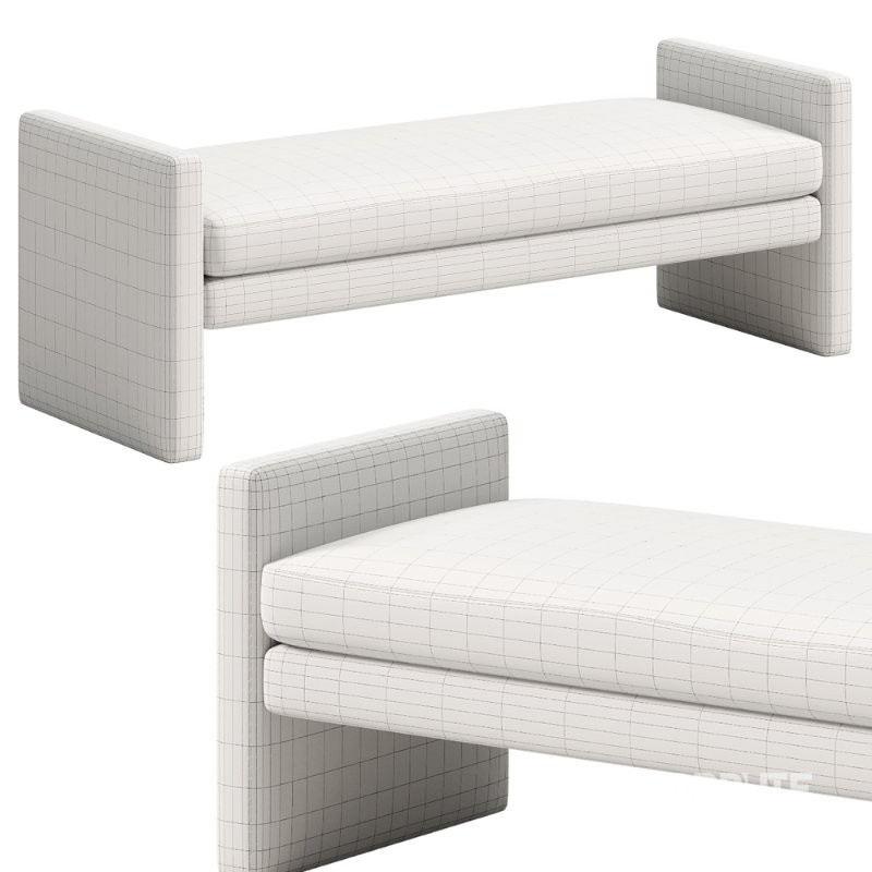 51.2 W Polyester Upholstered Bench Image 2