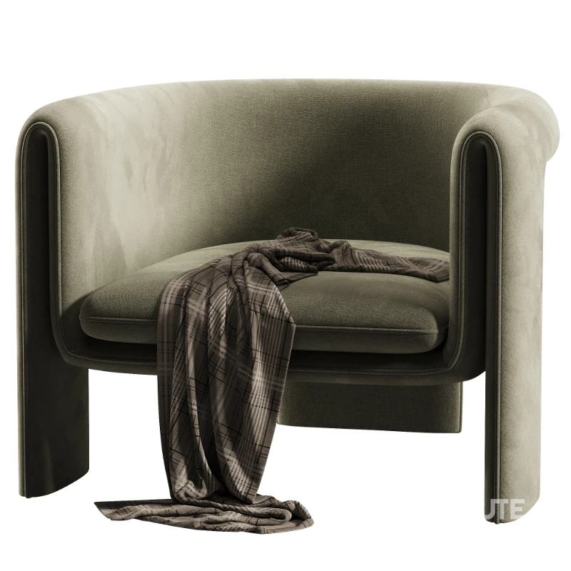 Art Deco Memory Foam Barrel Chair Image 6