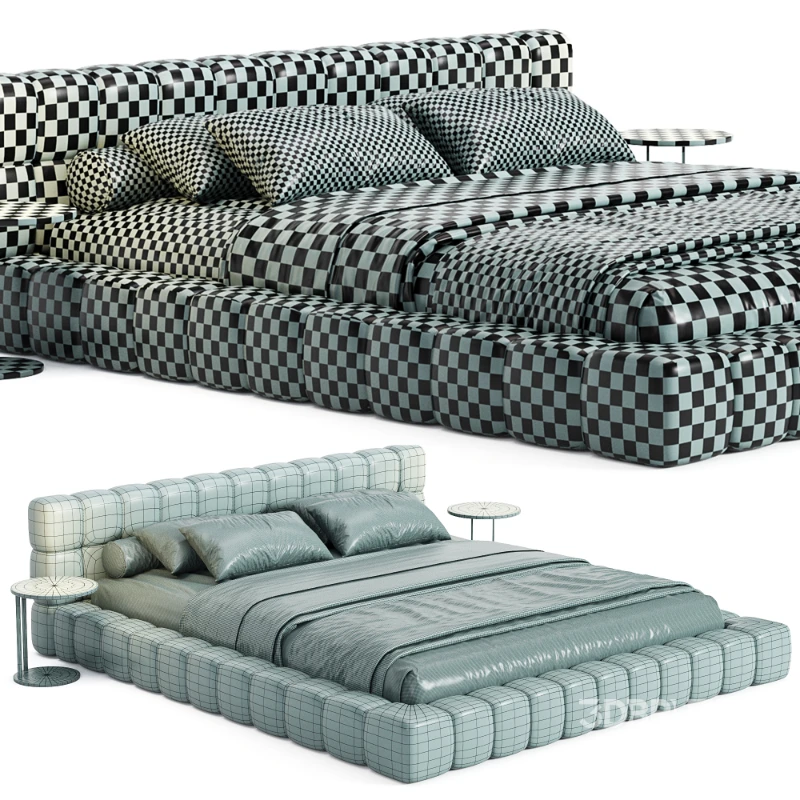 Aurora Technical Fabric Contemporary Bed Frame Queen Size Image 6