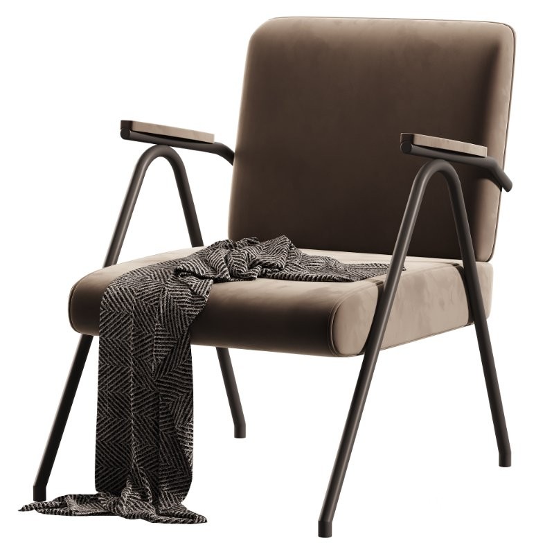 Simple Solid Color Arm Chair with Tight Back in Gray Image 5