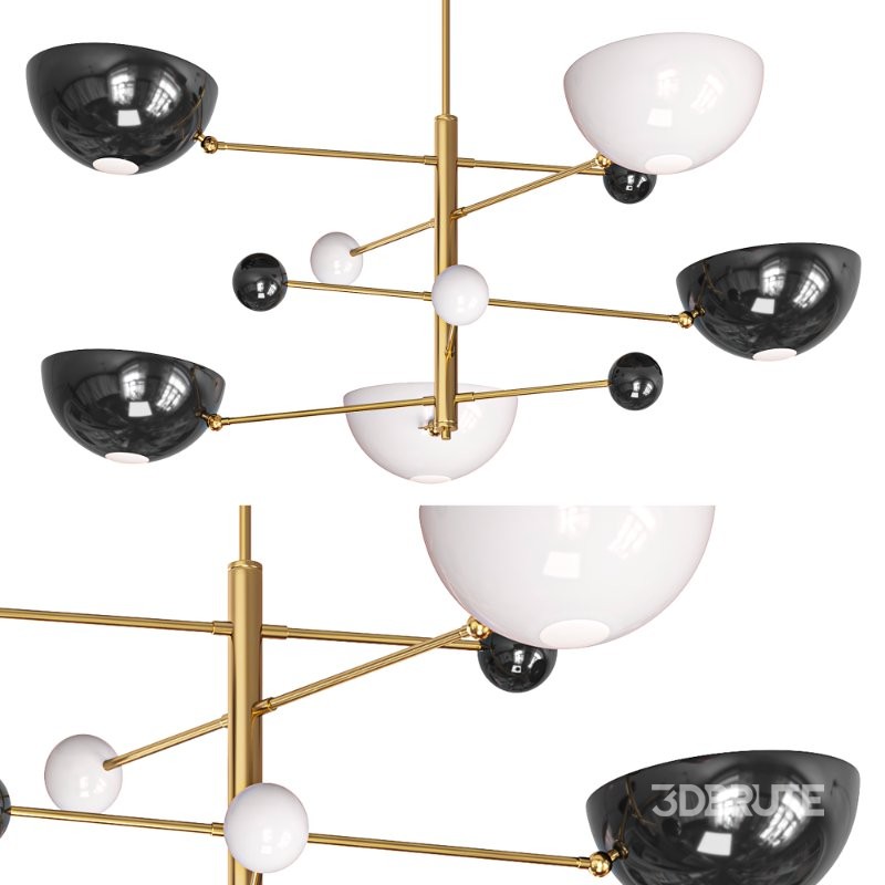 Karlson 5 Light Sputnik Modern Liner Chandelier Image 2