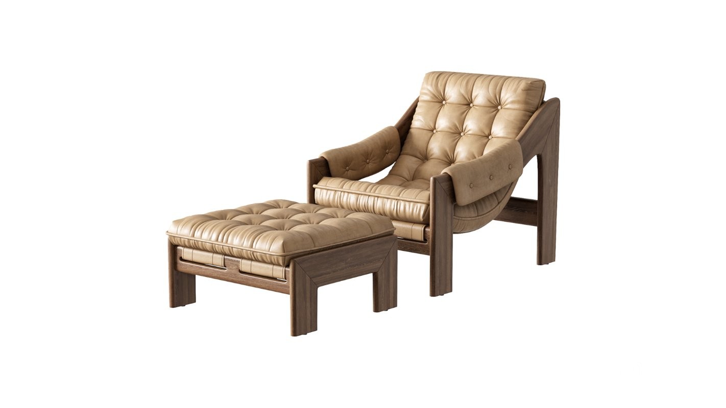 Four Hands Halston Chair with Ottoman Image 2