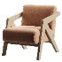 Simple Solid Color Arm Chair with Cushion Back and Light Gray - Thumbnail 6