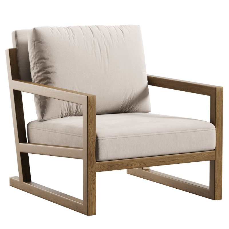 Simple Solid Color Arm Chair Image 1