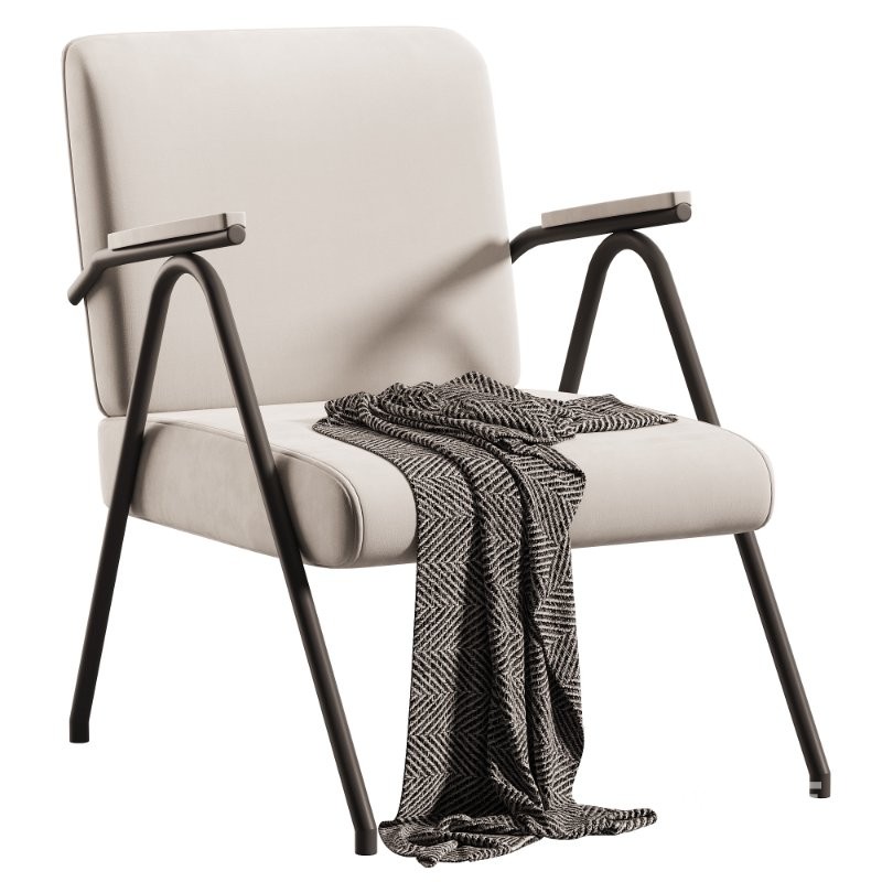 Simple Solid Color Arm Chair with Tight Back in Gray Image 1