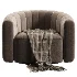 Fitz Channeled Green Velvet Swivel Chair - Thumbnail 2