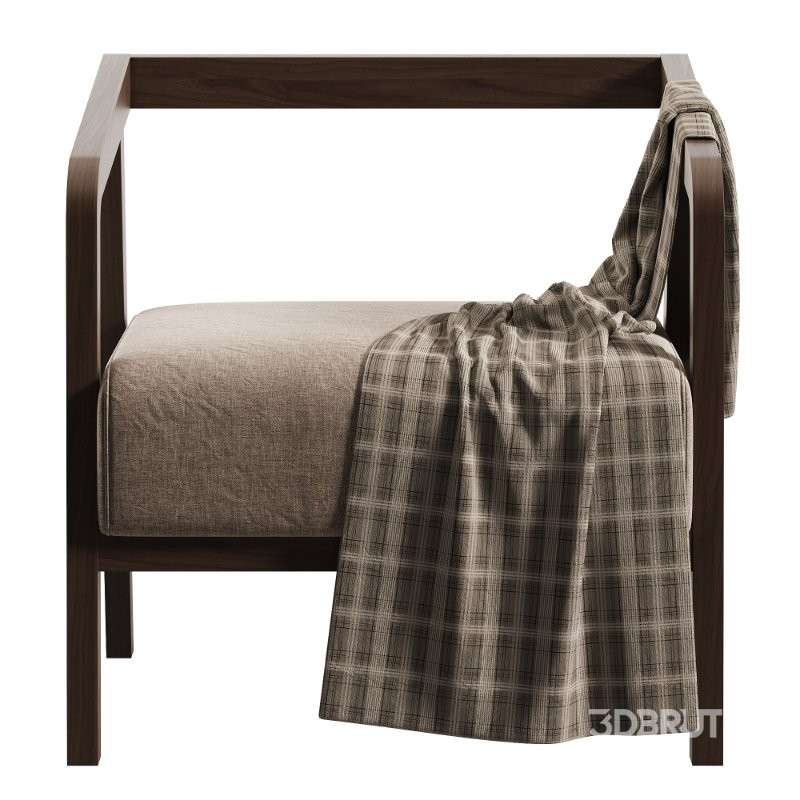 Modern Arm Chair with Square Arms Image 2