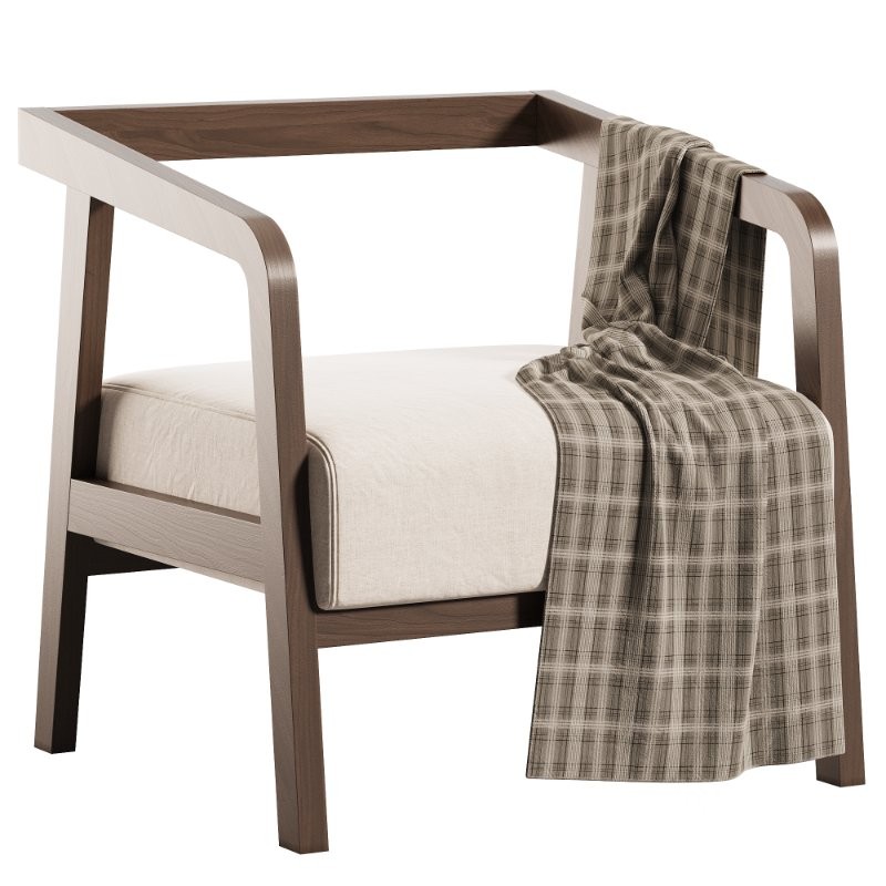 Modern Arm Chair with Square Arms Image 1