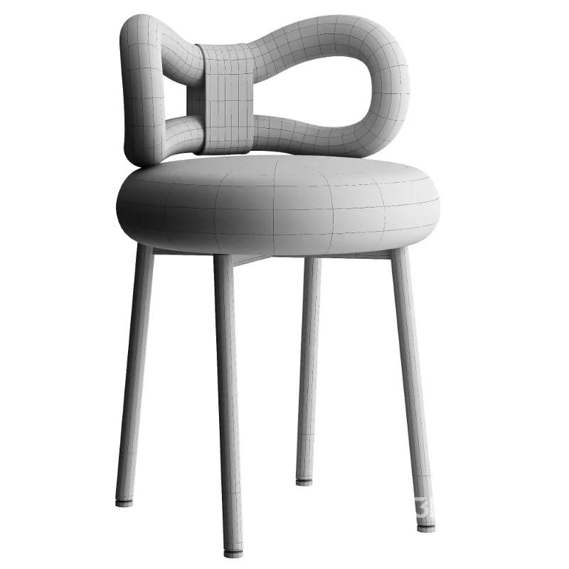 Claire White Boucle Chair Image 4