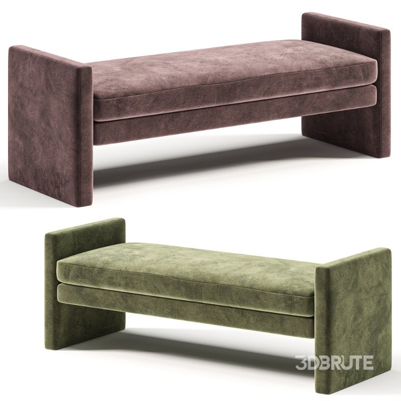 51.2 W Polyester Upholstered Bench Image 5