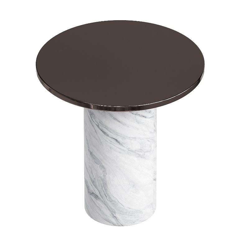 Martini Side Table with White Marble Base Image 1