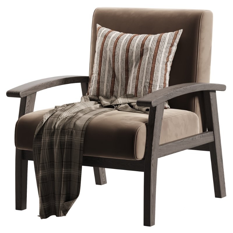 Modern Simple Style Solid Color Arm Chair Image 3