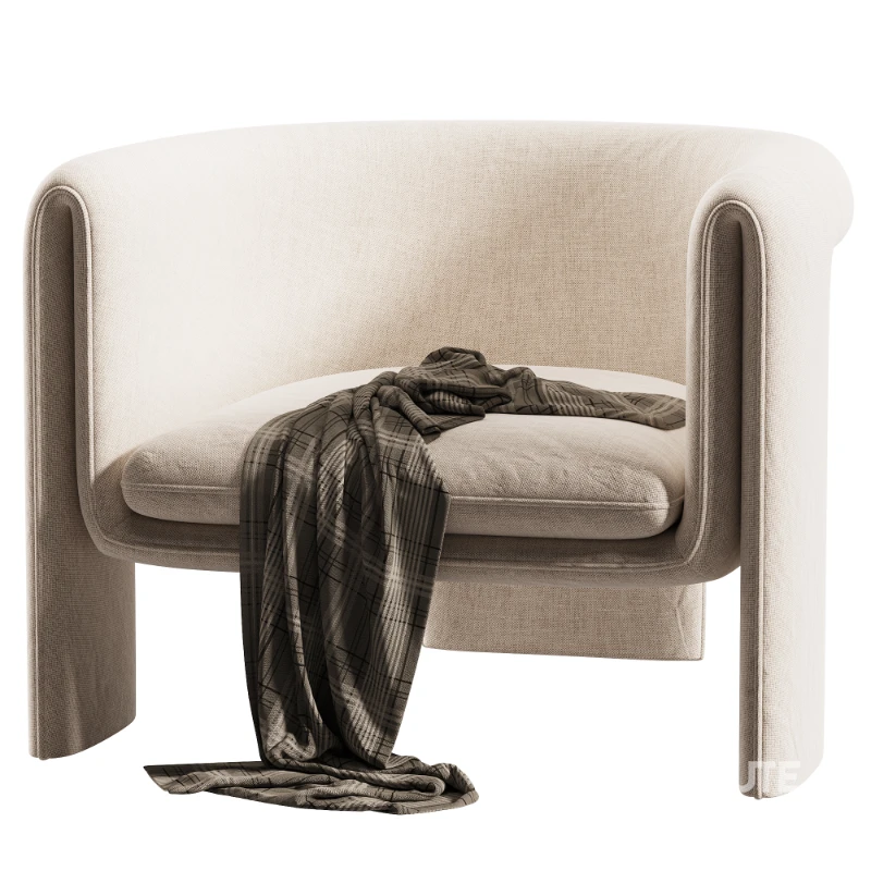 Art Deco Memory Foam Barrel Chair Image 3