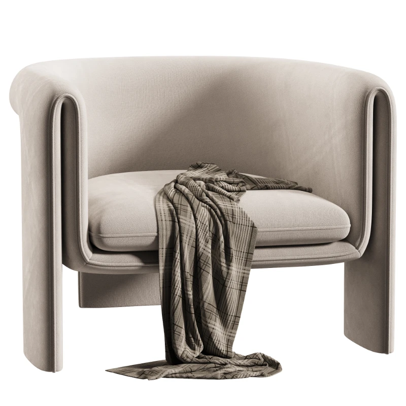 Art Deco Memory Foam Barrel Chair Image 1