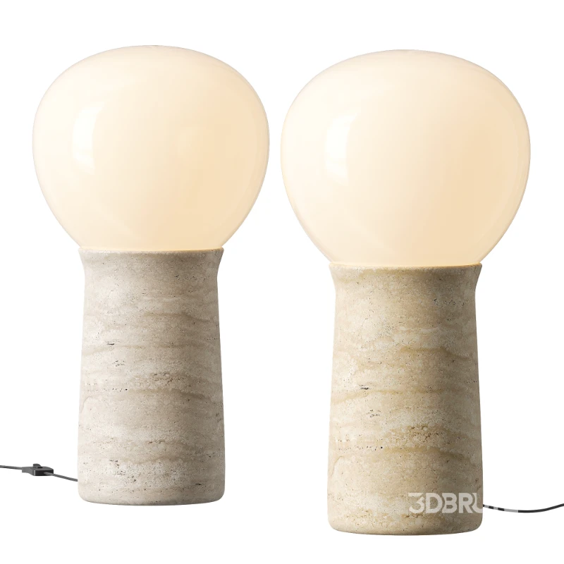 CB2 Fin Travertine Table Lamp Image 1