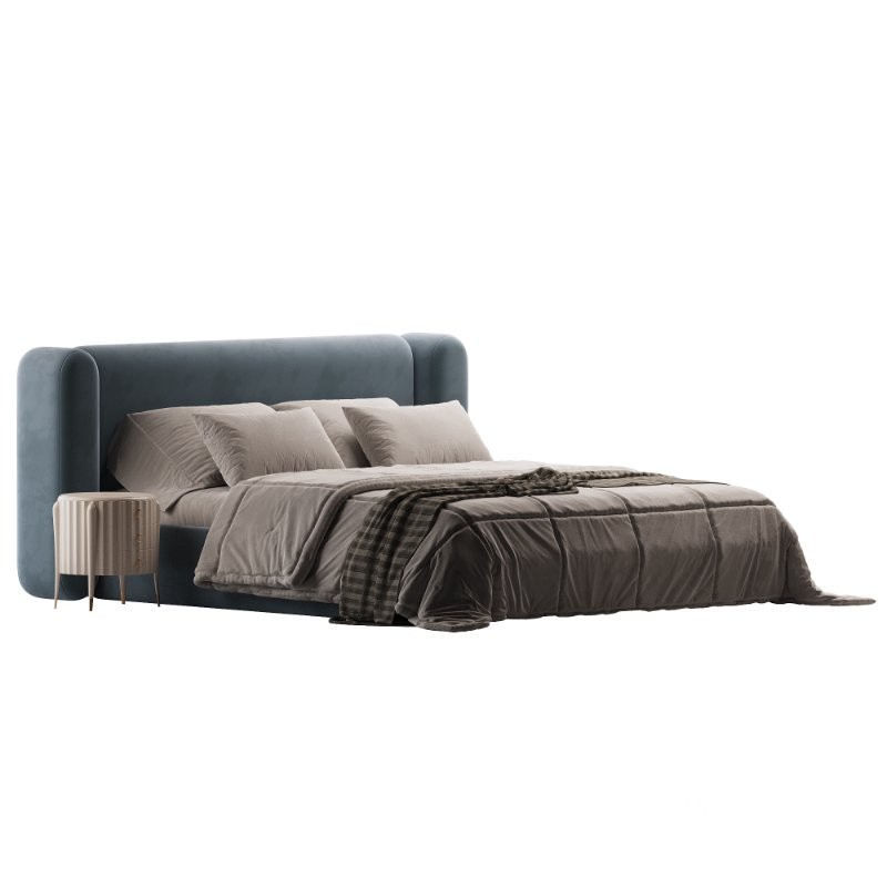 Vienna Tan Boucle Queen Bed Image 3