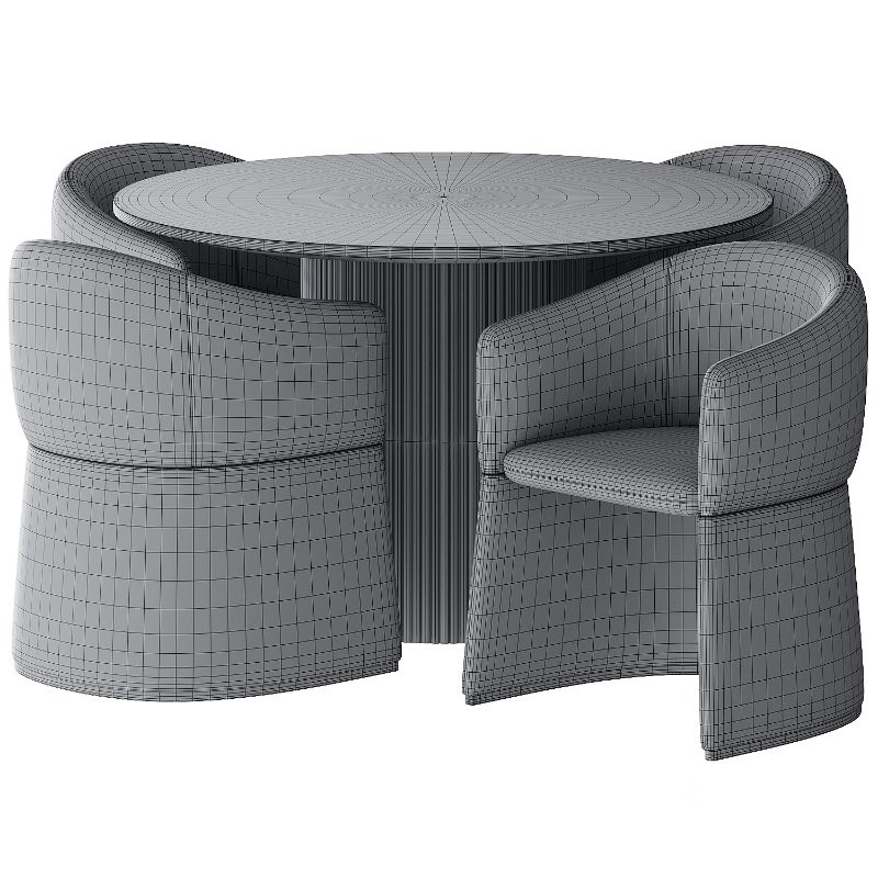 Bosca chair and Magnus Round Wood Dining Table Image 2