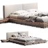 Elegant Leather Platform and Headboard Bed - Thumbnail 3