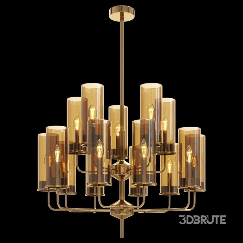 Hans Agne Glass Tube Chandelier Image 3