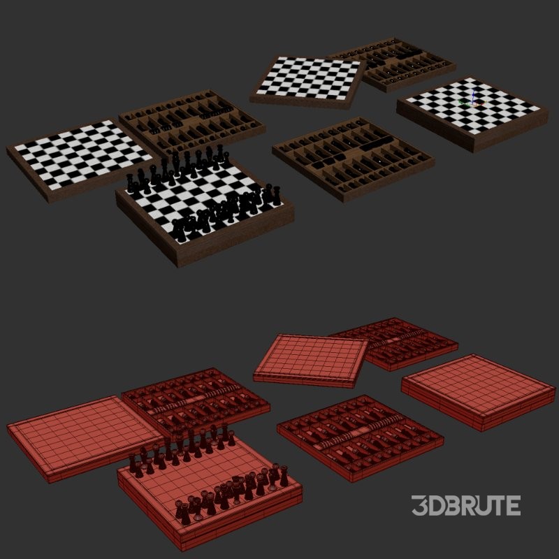 Beige Leather Chessboard Image 2